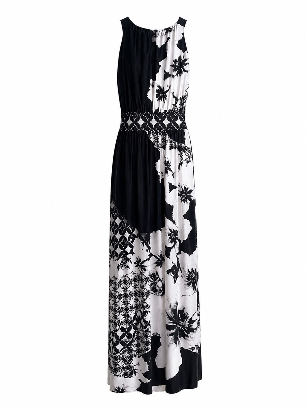 White House Black Market Sleeveless Maxi Dress Women’s XS Ruched Floral - Picture 2 of 3